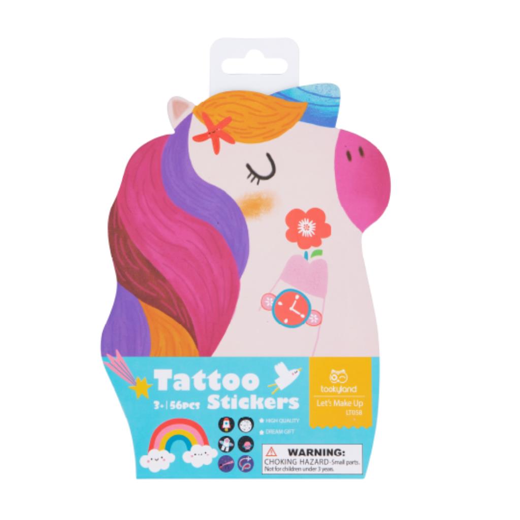 ملصقات تاتو يونيكورن للأطفال – 56 قطعة